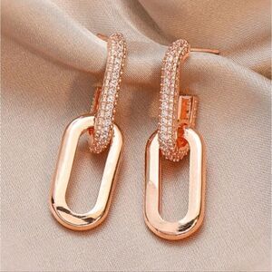 Rose Gold Link Drop Earrings